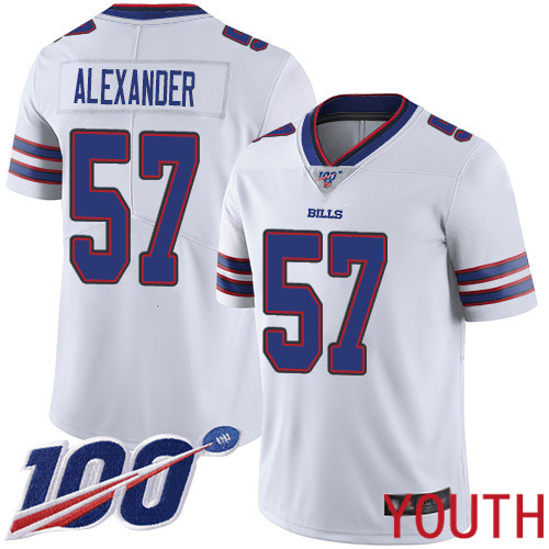 Youth Buffalo Bills #57 Lorenzo Alexander White Vapor Untouchable Limited Player 100th Season NFL Jersey